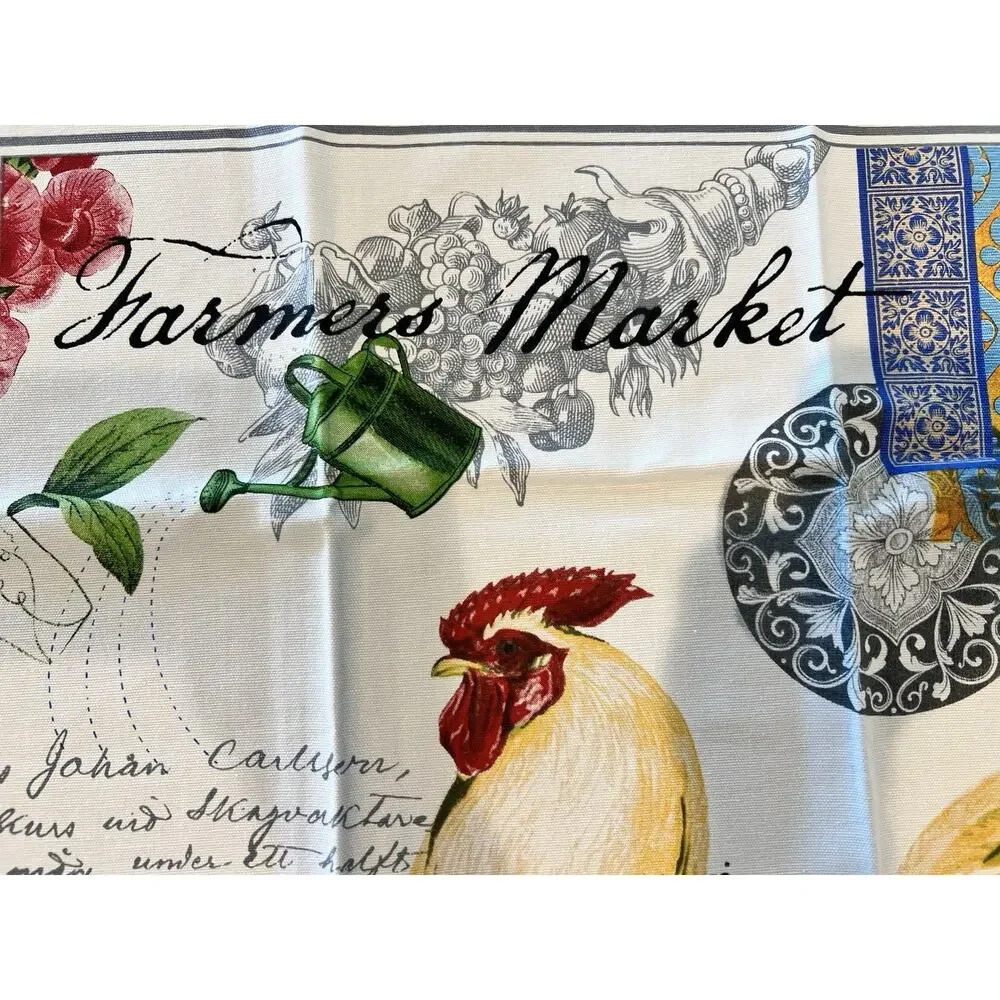 Michel Design Works Farmers Market Rooster Kitchen Towel French Country Set of 2
